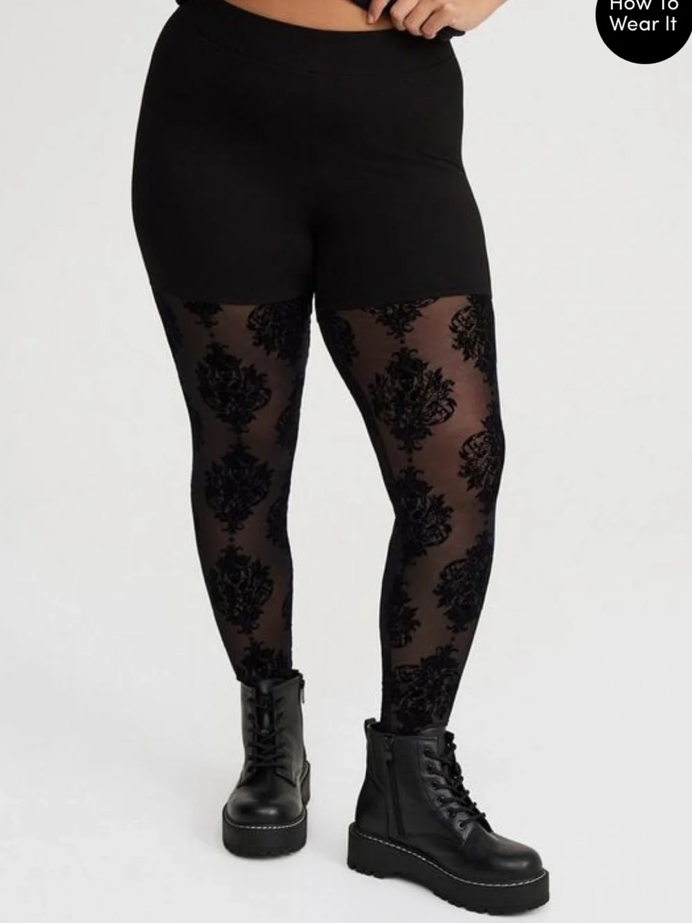 NWT Torrid Damask flocked mesh full length leggings size 3 3x 22 24 - Picture 1 of 6